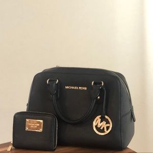 Michael Kors Black Satchel and Wallet